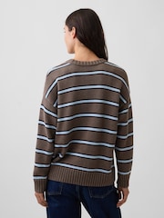 Streifen, Braun/Blau - Gap Oversize-Rundhalspullover - Bild 2 von 4