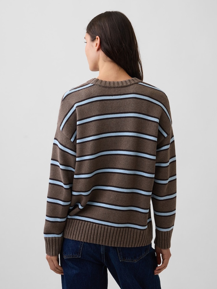 Streifen, Braun/Blau - Gap Oversize-Rundhalspullover - Bild 2 von 4