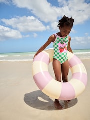 Green/White Checkerboard Swimsuit (3-16yrs) - Image 2 of 4