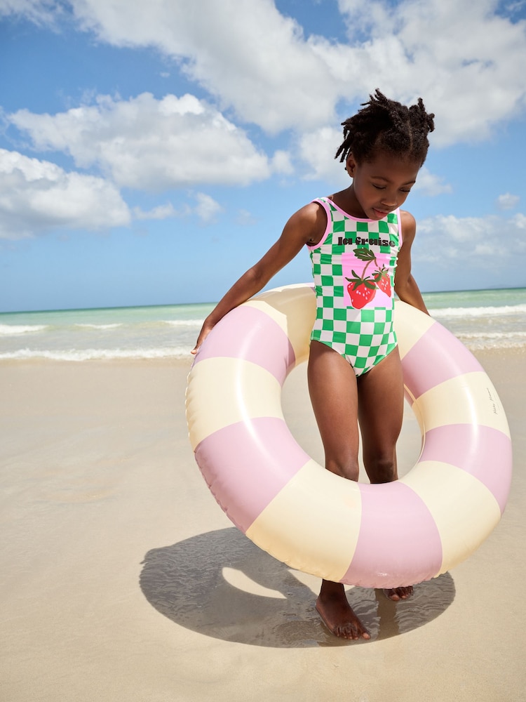 Green/White Checkerboard Swimsuit (3-16yrs) - Image 2 of 4