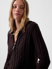 Gap Brown Cable-Knit Zip-Up Cardigan - Image 3 of 4