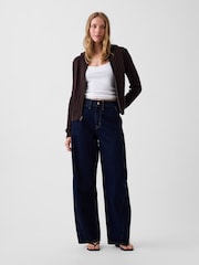 Gap Brown Cable-Knit Zip-Up Cardigan - Image 4 of 4