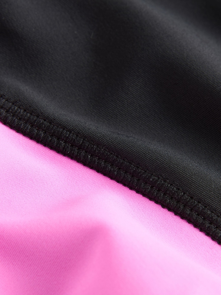 Black Long Sleeve Zip Front Bikini (3-16yrs) - Image 8 of 8