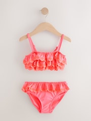 Bright Pink/Orange Tiered Bikini (3-16yrs) - Image 5 of 8