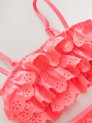 Bright Pink/Orange Tiered Bikini (3-16yrs) - Image 7 of 8