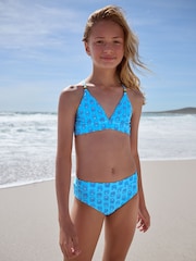 Blue Woodblock Triangle Bikini (8-16yrs) - Image 2 of 5