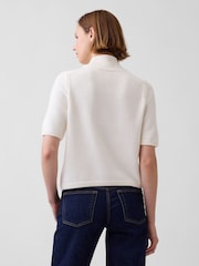 Gap Cream CashSoft Mock Neck Elbow-Sleeve Jumper - Image 2 of 4