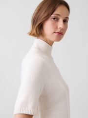 Gap Cream CashSoft Mock Neck Elbow-Sleeve Jumper - Image 3 of 4
