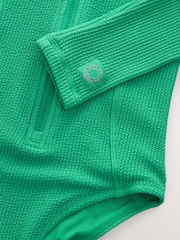 Green Long Sleeve Textured Swimsuit (3-16yrs) - Image 7 of 8