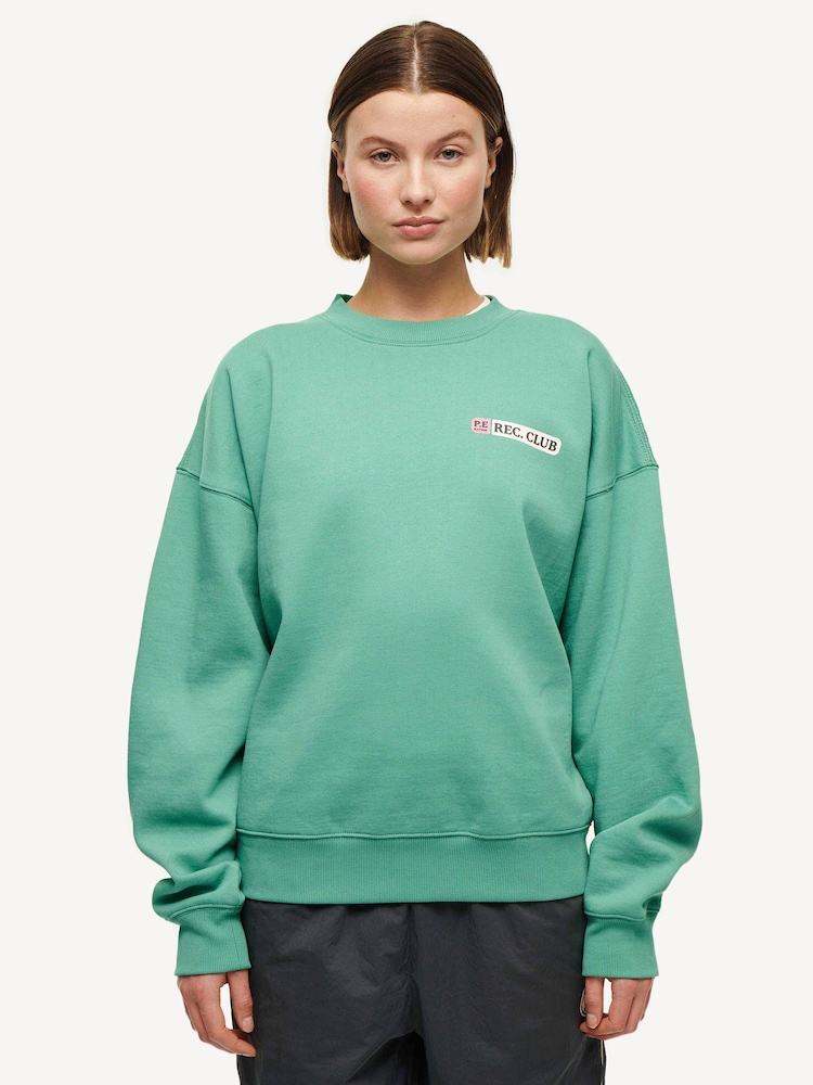P.E Nation Green Oversized Seminal Sweater - Image 2 of 6 P.E Nation Green Oversized Seminal Sweater - Image 2 of 6