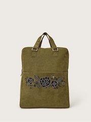 Monsoon Green Beth Embroidered Corduroy Backpack - Image 1 of 4