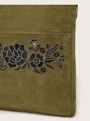 Monsoon Green Beth Embroidered Corduroy Backpack - Image 4 of 4