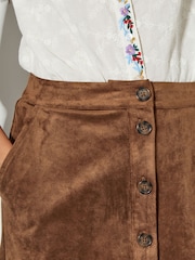 Monsoon Brown Amber Suedette Pencil Skirt - Image 4 of 5