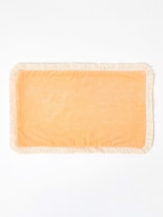 Oliver Bonas Orange Issey Velvet Fringed Rectangular 100% Cotton Cushion Cover - Image 2 of 3