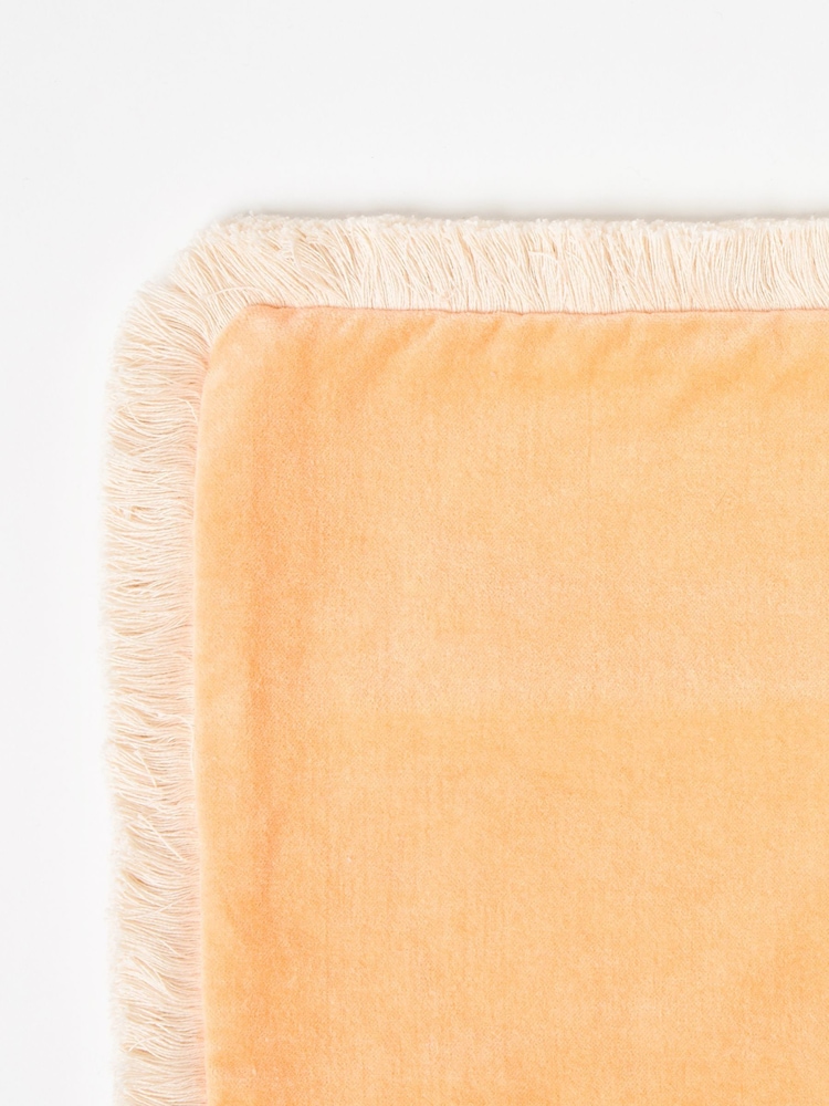 Oliver Bonas Orange Issey Velvet Fringed Rectangular 100% Cotton Cushion Cover - Image 3 of 3