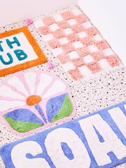 Oliver Bonas Pink Chequerboard Bath Mat - Image 4 of 4