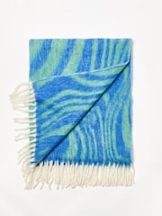 Oliver Bonas Blue Solana Swirl Fluffy Throw - Image 2 of 5
