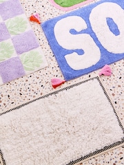 Oliver Bonas Cream Woven Fluffy Bath Mat - Image 4 of 4