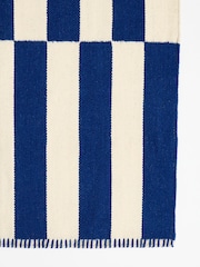 Oliver Bonas Blue Simeon Stripe Wool Rug - Image 2 of 4