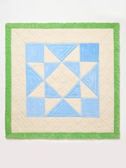 Oliver Bonas Blue Star Cotton Patchwork Bedspread - Image 3 of 5