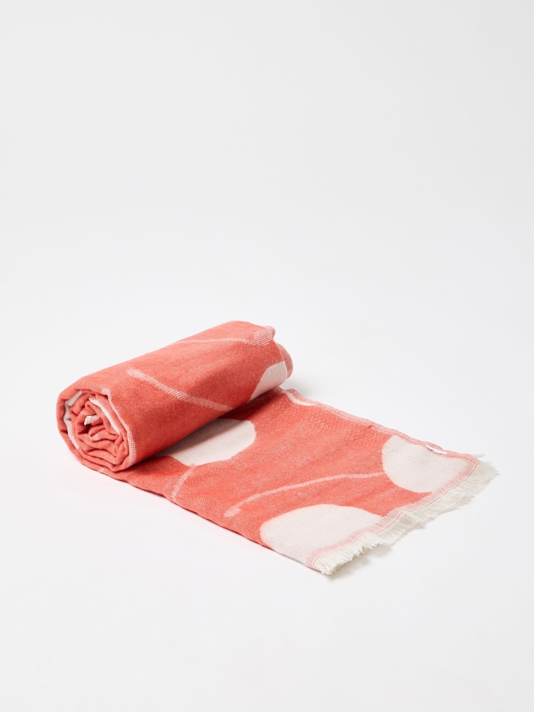 Oliver Bonas Red Cherries Jacquard Throw - Image 1 of 5 Oliver Bonas Red Cherries Jacquard Throw - Image 1 of 5