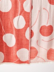 Oliver Bonas Red Cherries Jacquard Throw - Image 5 of 5
