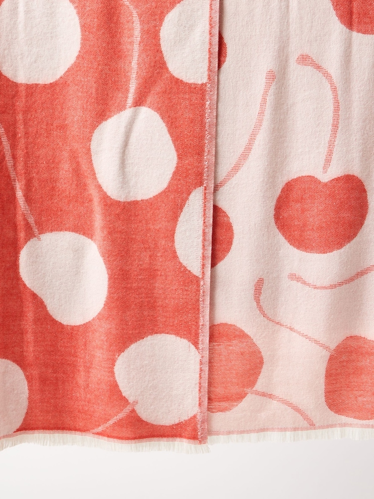 Oliver Bonas Red Cherries Jacquard Throw - Image 5 of 5 Oliver Bonas Red Cherries Jacquard Throw - Image 5 of 5