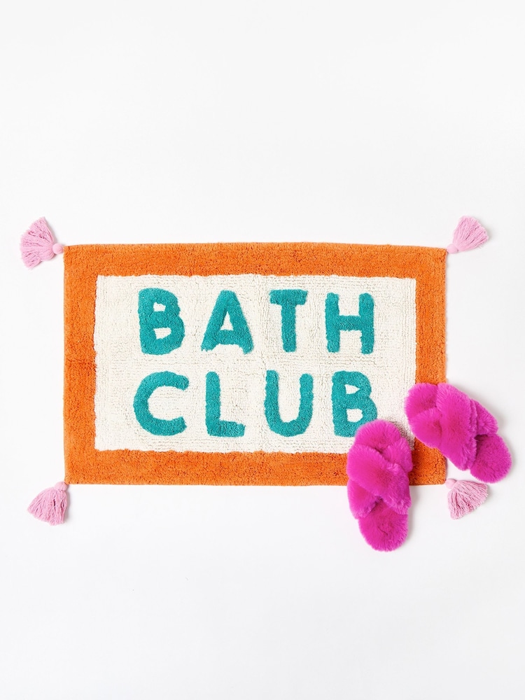 Oliver Bonas Orange Bath Club Bath Mat - Image 1 of 4