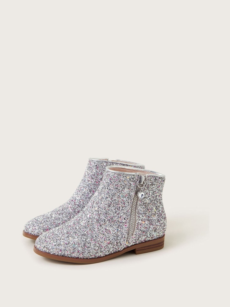 Monsoon Silver Glitter Chelsea Boots - Image 1 of 3