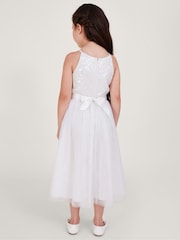 Monsoon Natural Sleeveless Sequin Tulle Dress - Image 2 of 4