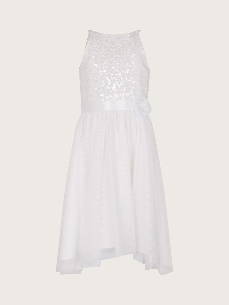 Monsoon Natural Sleeveless Sequin Tulle Dress - Image 3 of 4