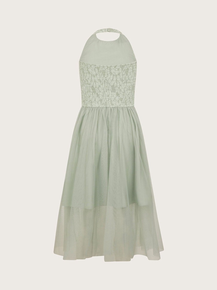 Monsoon Green Hayley Halter Lace Prom Dress - Image 3 of 4