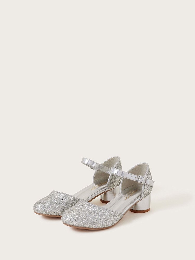 Monsoon Silver Glitter Two Part Heels - Image 1 of 2