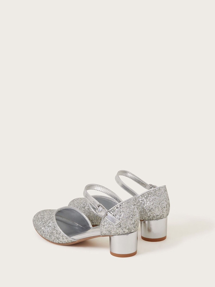Monsoon Silver Glitter Two Part Heels - Image 2 of 2