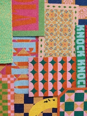 Oliver Bonas Pink Hello Geometric Doormat - Image 3 of 3