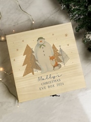 Personalised The Snowman Wooden Christmas Eve Box by PMC - Image 1 of 3