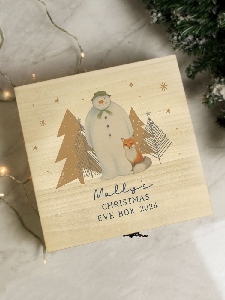 Personalised The Snowman Wooden Christmas Eve Box by PMC - Image 1 of 3