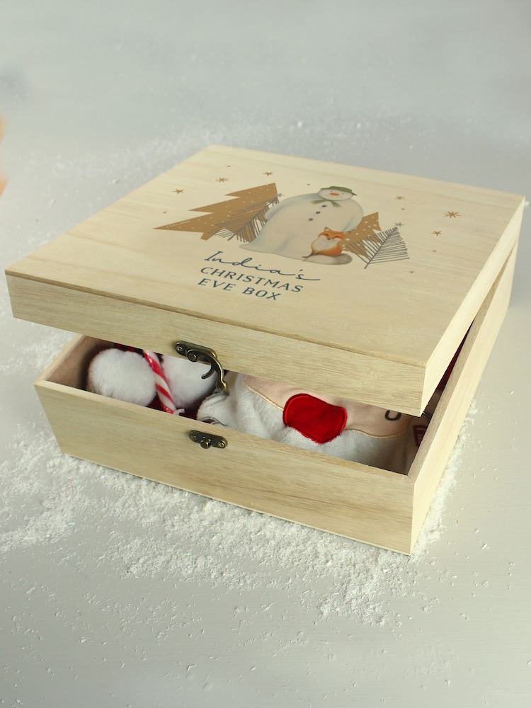 Personalised The Snowman Wooden Christmas Eve Box by PMC - Image 2 of 3