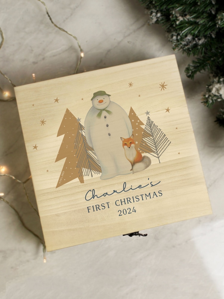 Personalised The Snowman Wooden Christmas Eve Box by PMC - Image 3 of 3