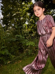Monsoon Gold Plisse Belted Jumpsuit - Image 1 of 5