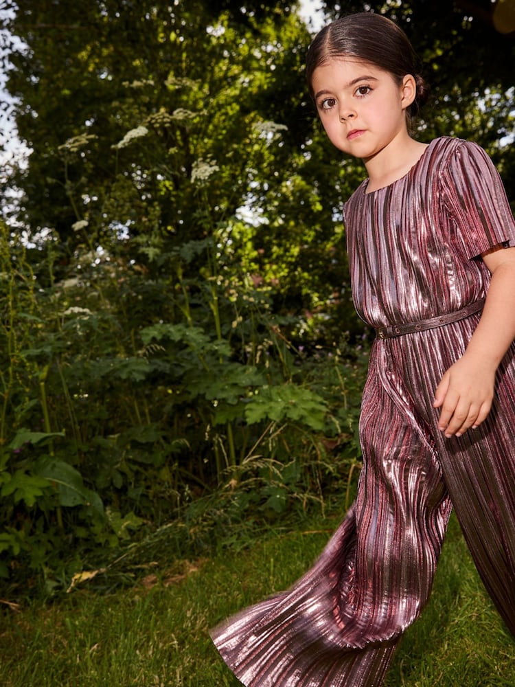 Monsoon Gold Plisse Belted Jumpsuit - Image 1 of 5