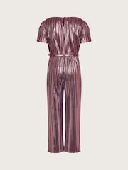 Monsoon Gold Plisse Belted Jumpsuit - Image 4 of 5