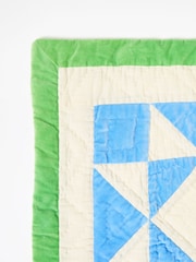 Oliver Bonas Blue Star Cotton Patchwork Cushion Cover - Image 3 of 4