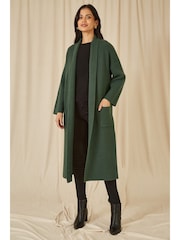 Yumi Green Knitted Maxi Cardigan With Pockets - Image 2 of 4