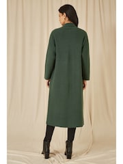 Yumi Green Knitted Maxi Cardigan With Pockets - Image 3 of 4
