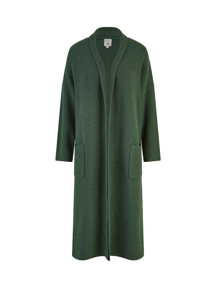 Yumi Green Knitted Maxi Cardigan With Pockets - Image 4 of 4
