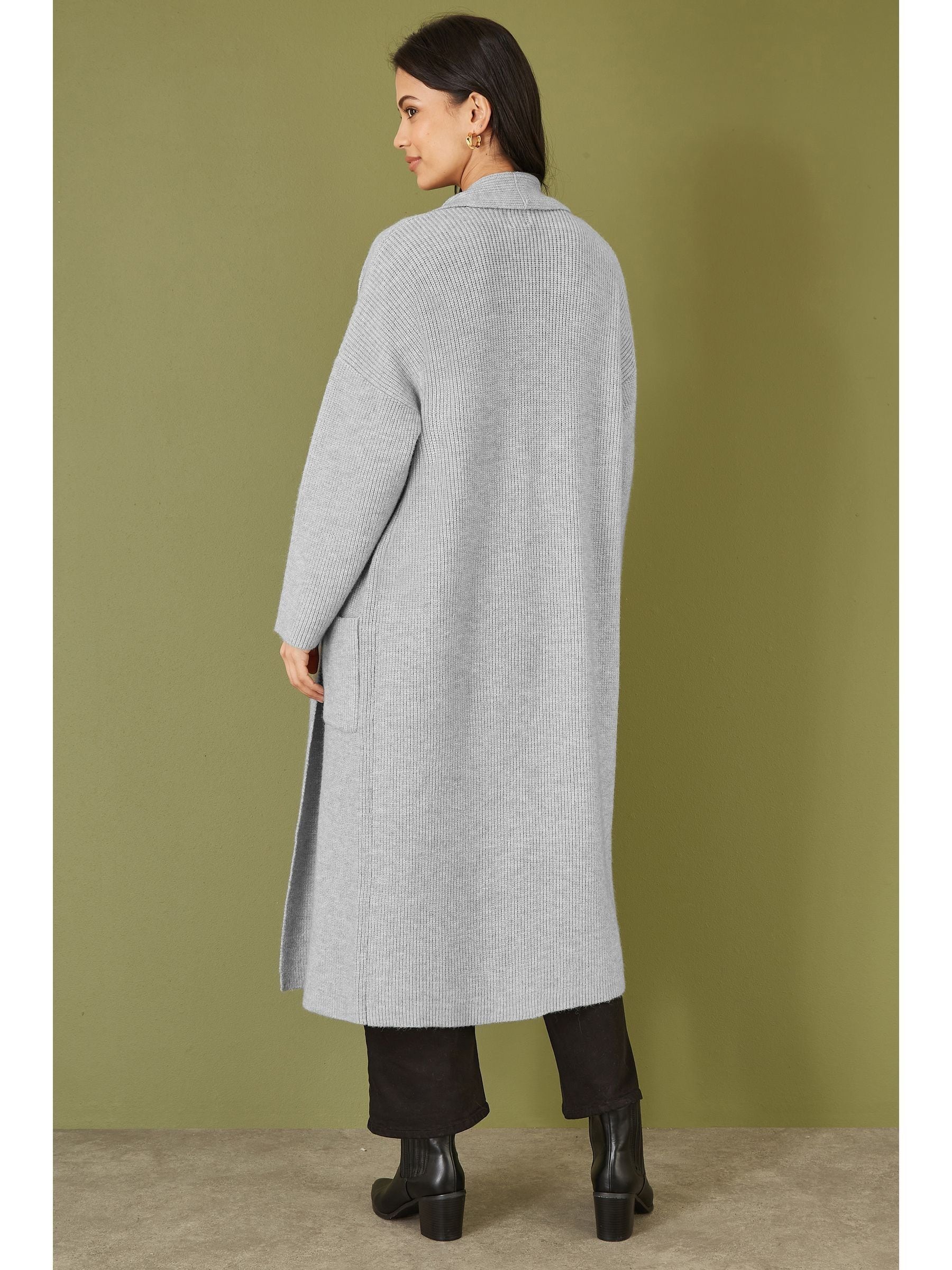 Buy Yumi Grey Knitted Maxi Cardigan With Pockets from Next USA