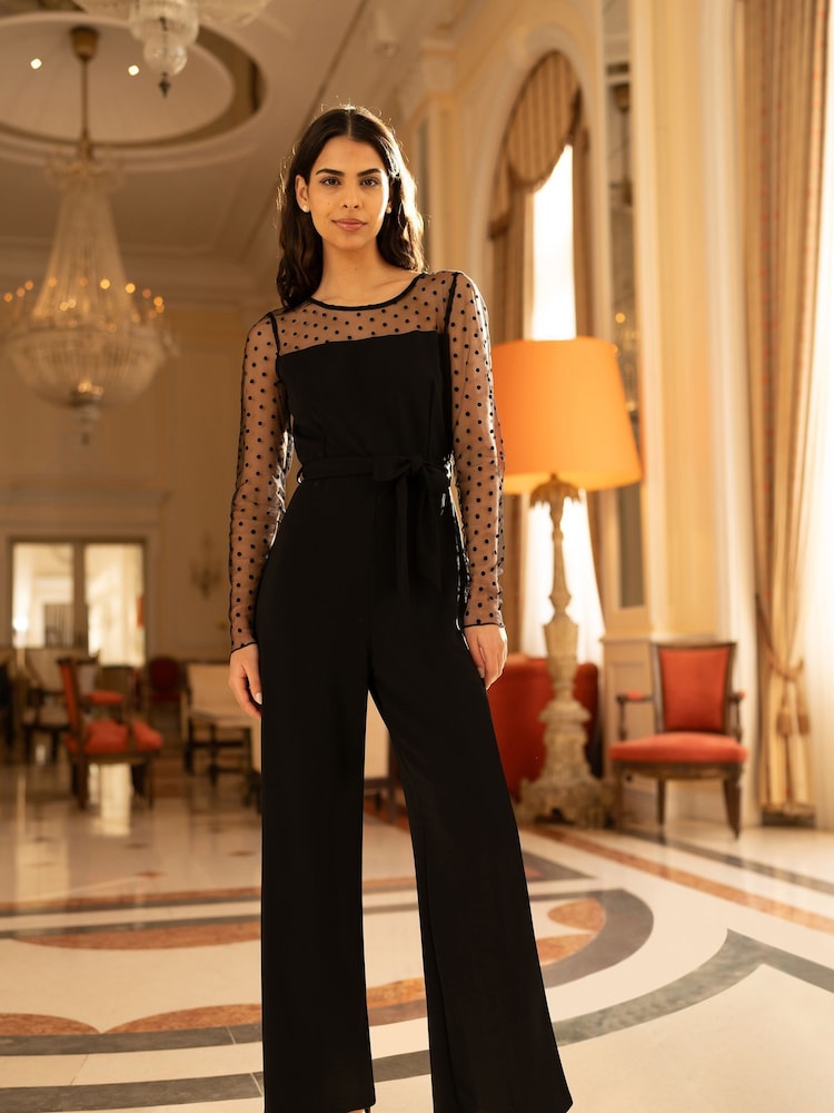 Yumi Spot Mesh Stretch Jumpsuit - Imagen 2 de 9 Yumi Spot Mesh Stretch Jumpsuit - Imagen 2 de 9