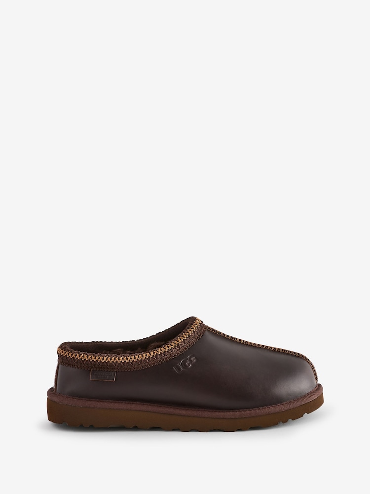 UGG Brown Leather Tasman Slippers - Image 1 of 1