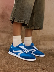 Blue Elastic Lace Trainers - Image 1 of 6